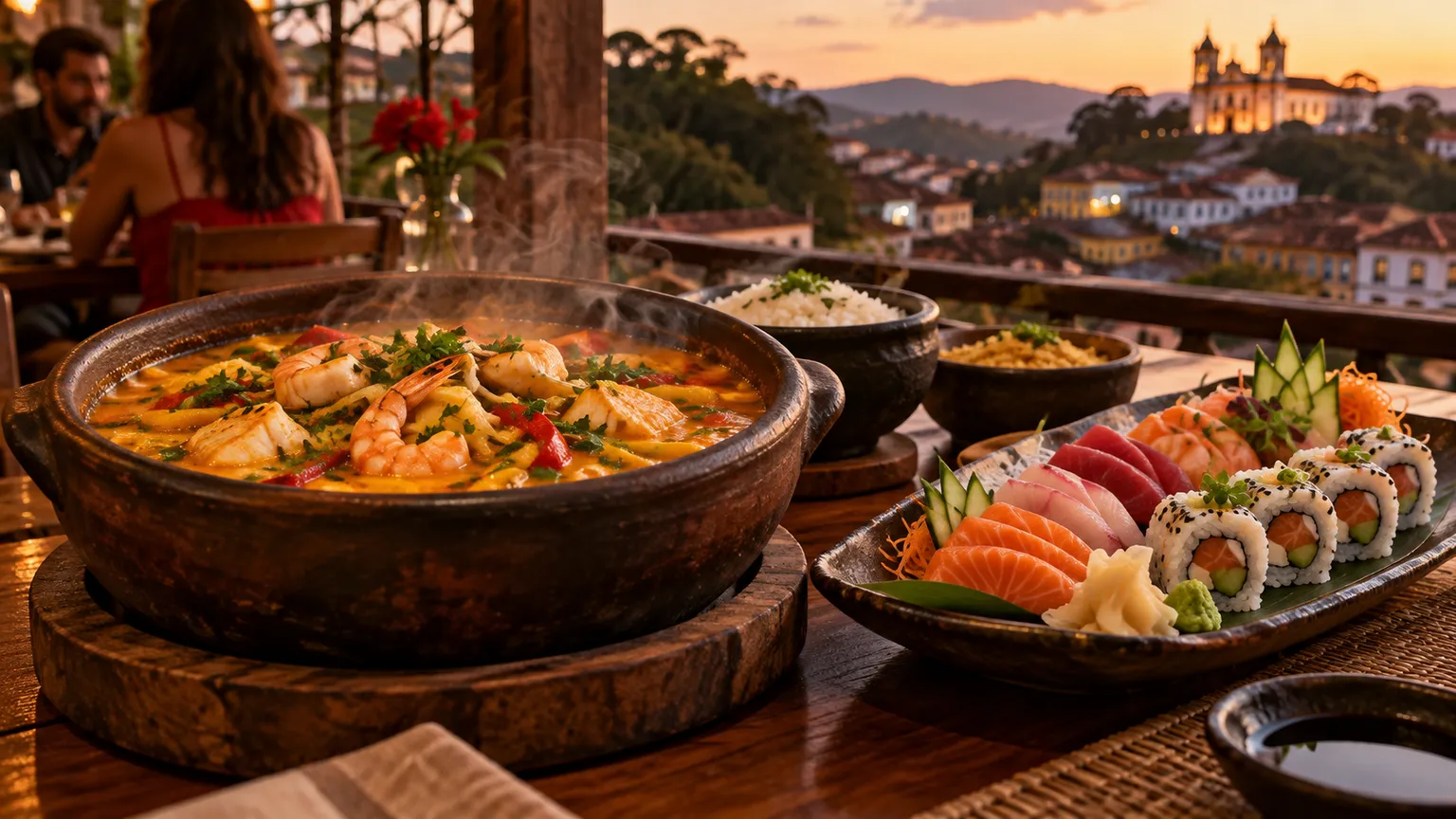 Peixes, frutos do mar e sushi em Conselheiro Lafaiete