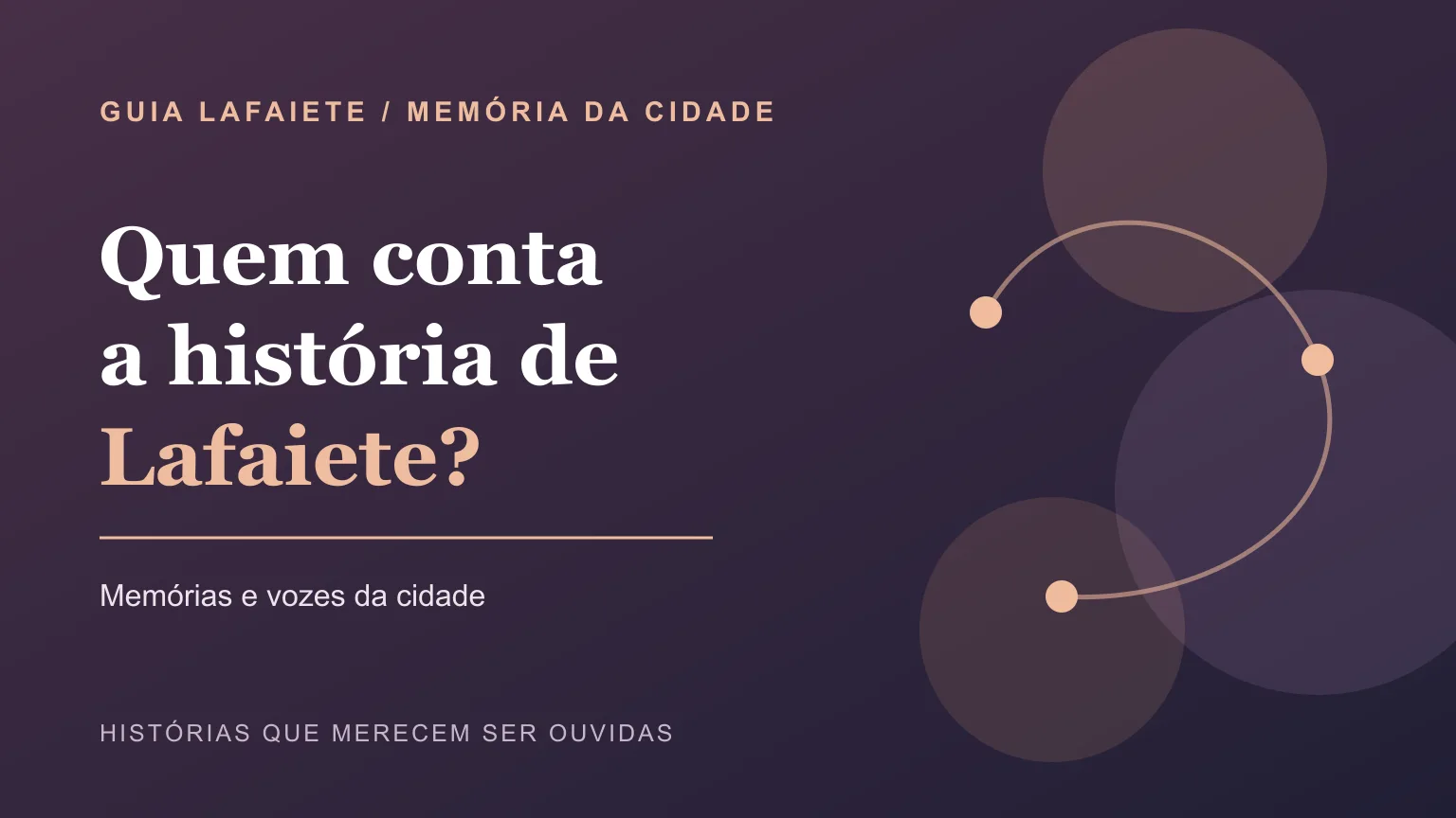 Quem conta a história de Lafaiete? Memórias e vozes da cidade