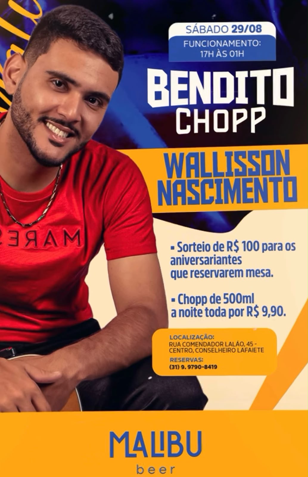 Bendito Chopp com Wallisson Nascimento no Malibu Beer