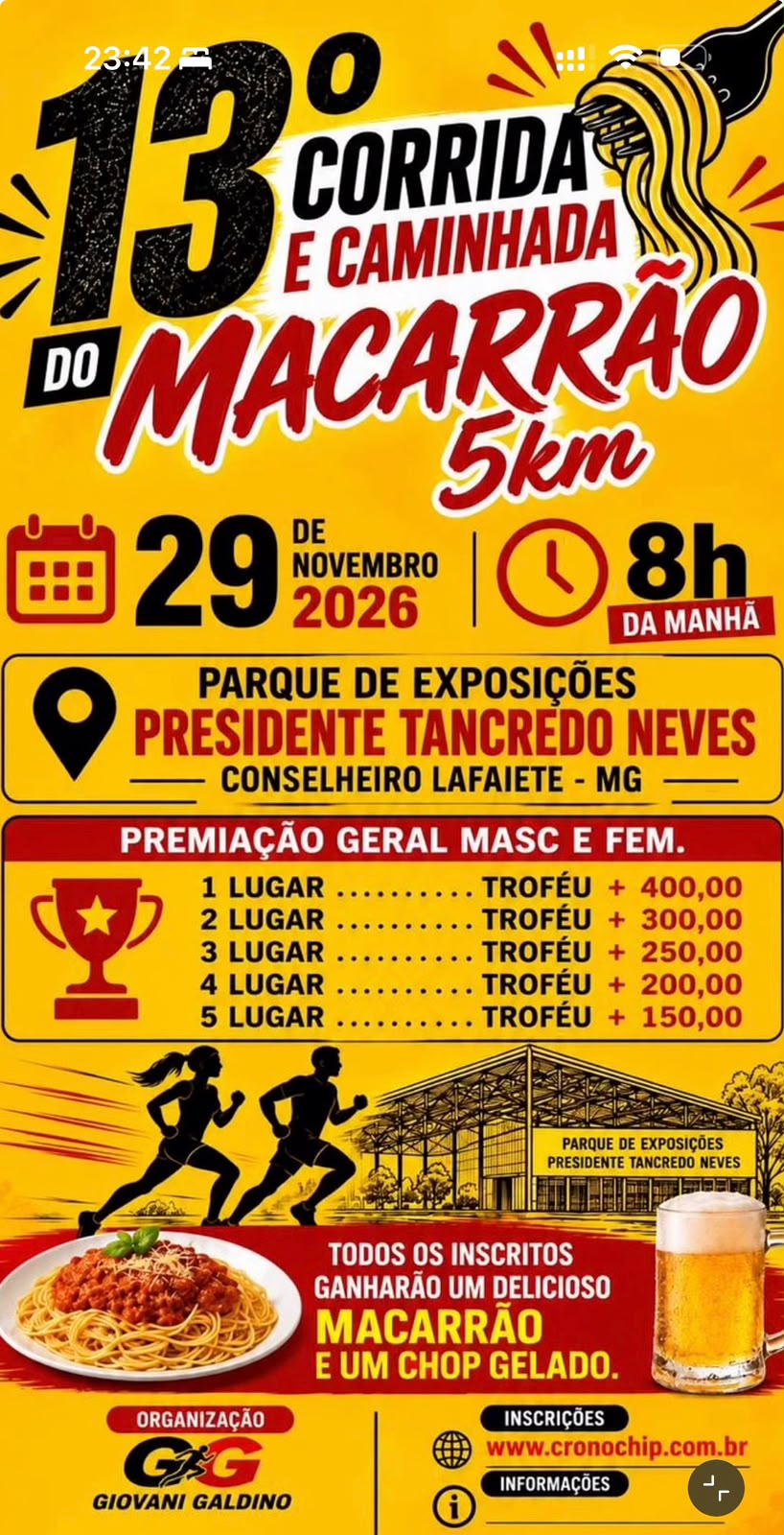 13ª Corrida e Caminhada do Macarrão