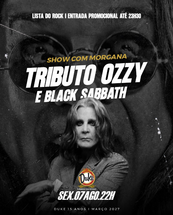 Tributo Ozzy e Black Sabbath com Morgana no Duke Pub