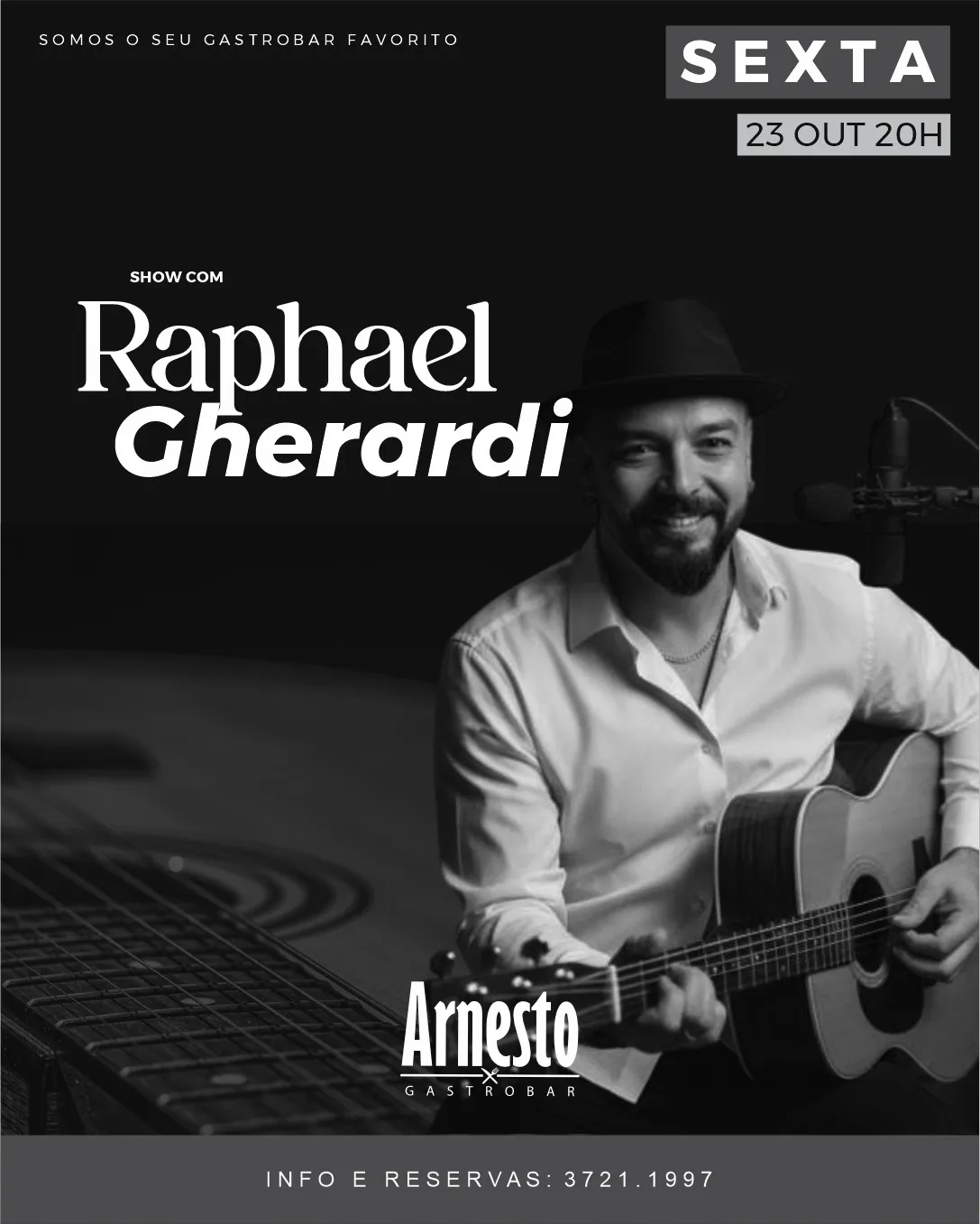 Show com Raphael Gherardi no Arnesto Gastrobar