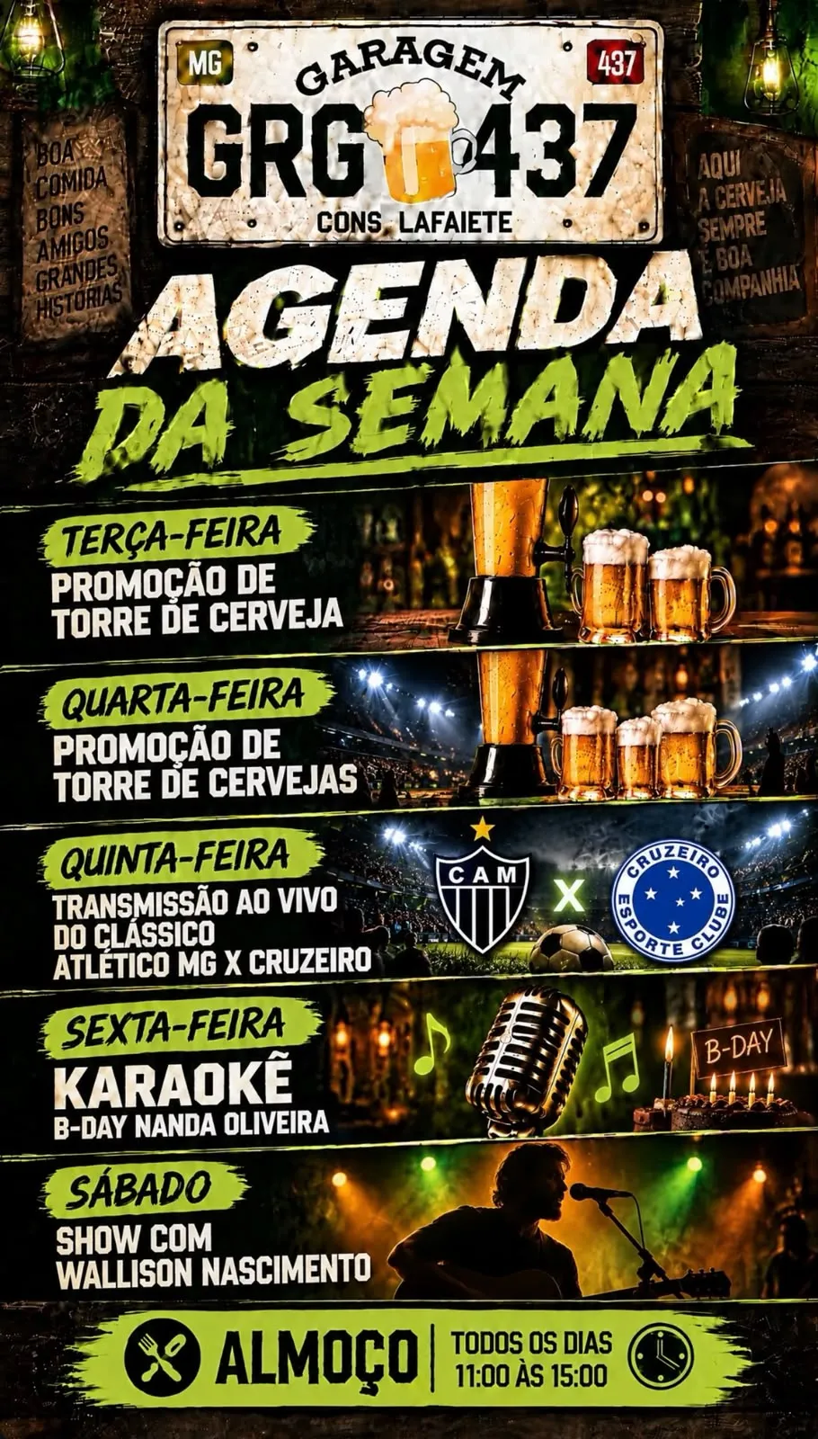 Transmissão ao vivo do clássico Atlético MG x Cruzeiro na Garagem 437