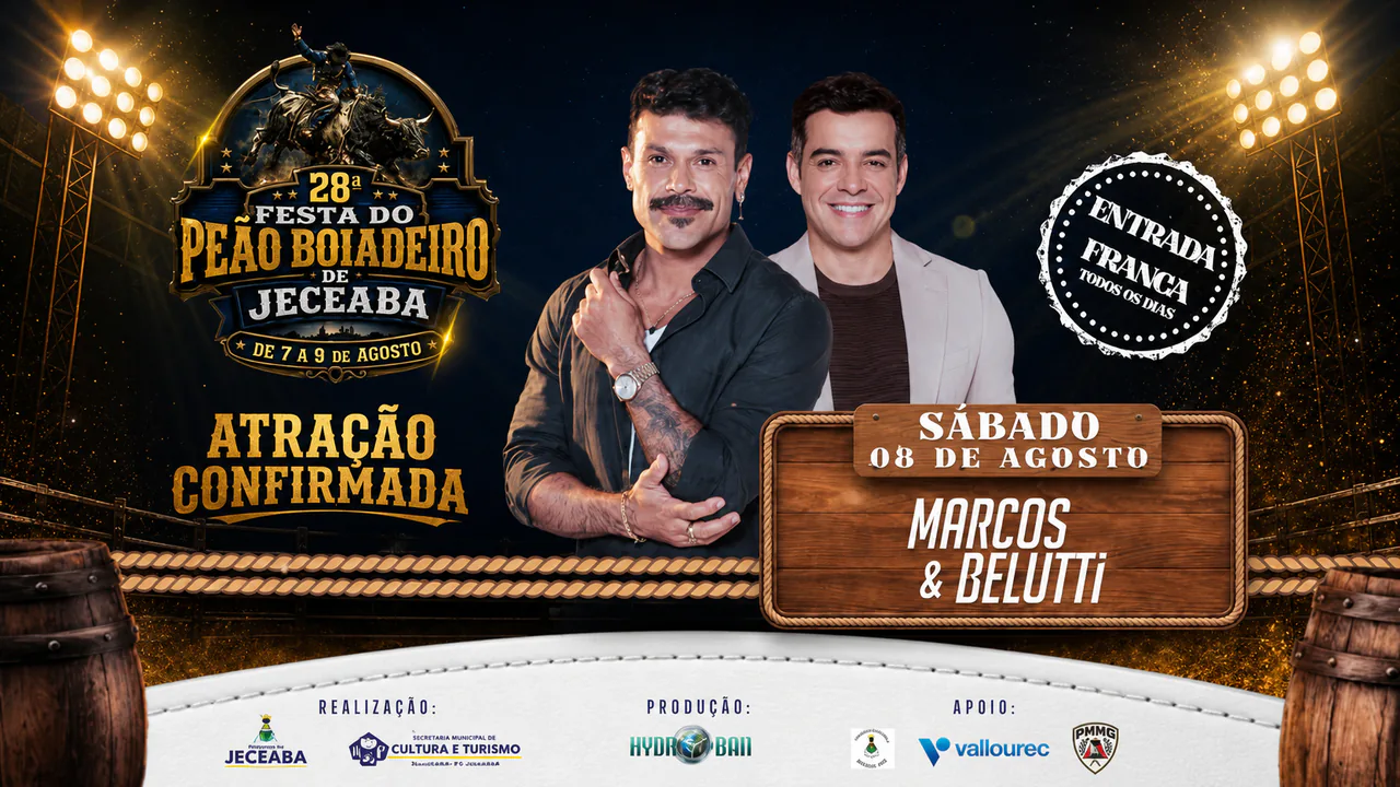 28ª Festa do Peão Boiadeiro de Jeceaba - Sábado: Marcos & Belutti + Rodeio Profissional